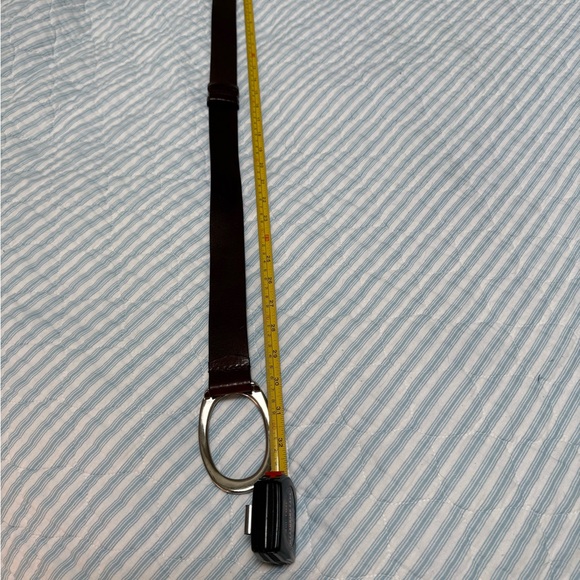 Brown Leather Belt with Silver Buckle - Picture 5 of 7